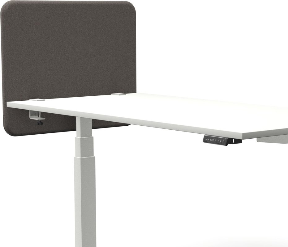 Tystiq | 80 cm | S | Klemme Weiß - Tischtrennwand Granitgrau/Weiß