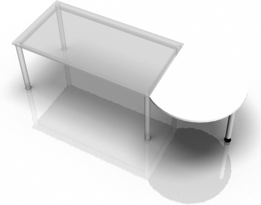 HA80 - Ansatztisch 80x100 Weiß