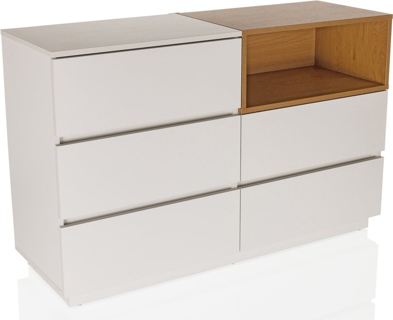 MELMO S - Sideboard Weiß/Eiche