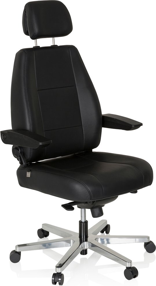 24 HOURS | Leder - XXL Drehstuhl Schwarz