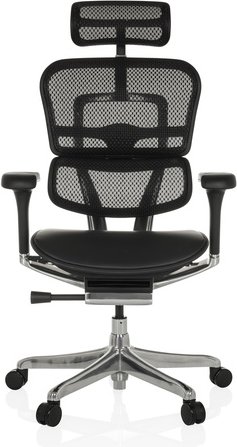 ERGOHUMAN GEN2 | Netzstoff / Leder - Luxus Chefsessel Schwarz