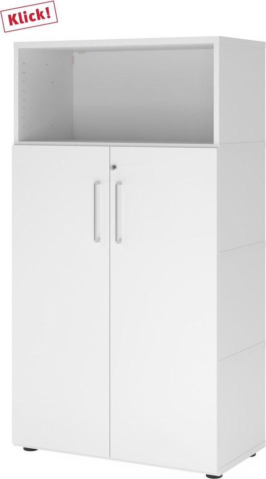 Thumbnail - FlexWall | 4 OH | Türen + Korpus | mit Stellfüßen - Weiß/Weiß