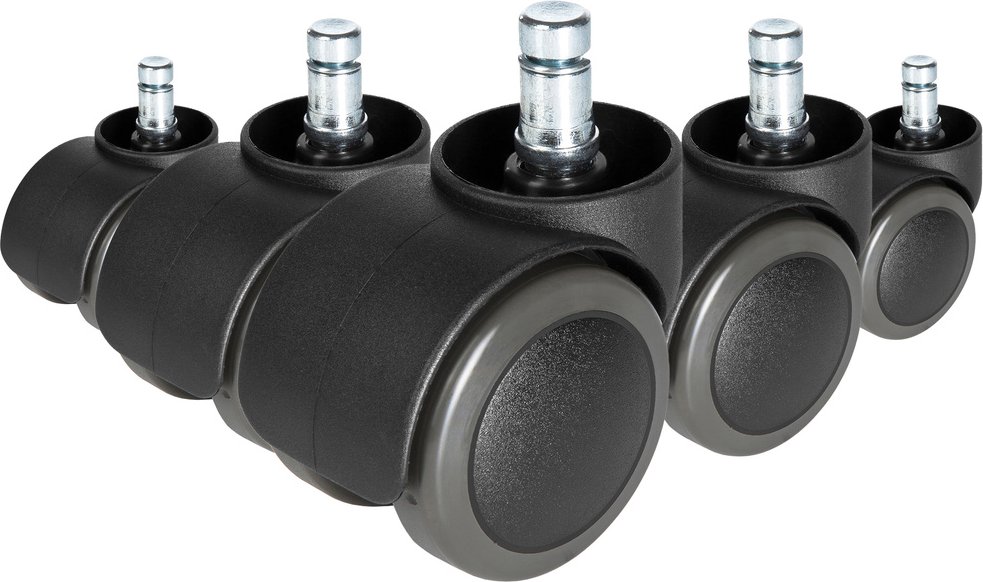 5x ROLO FREE 10mm/50mm | Hartböden - Stuhlrollen Schwarz