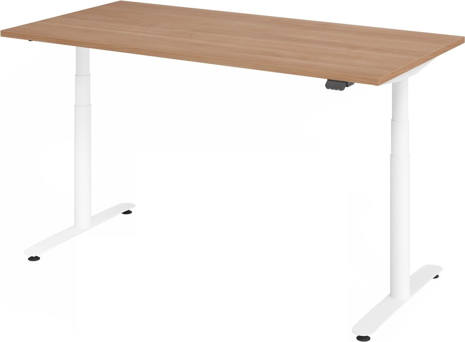 XDLR 16 W | 160x80 | Schreibtisch elektrisch höhenverstellbar - 160 x 80 Nussbaum elektrisch höhenverstellbar