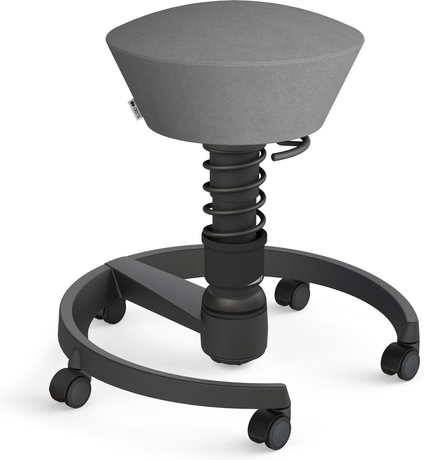 AERIS SWOPPER MIT ROLLEN - Swopper Low Mikrofaser Grau Gestell Schwarz