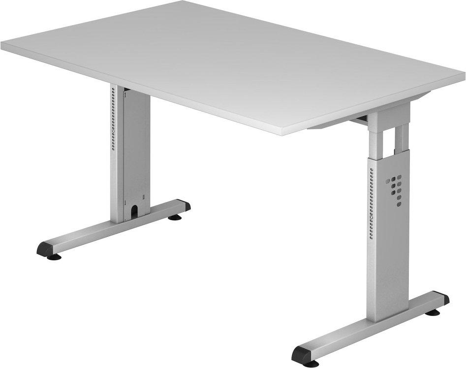 MEGA 12 S | Schreibtisch - 120 x 80 Grau/Silber höhenverstellbar