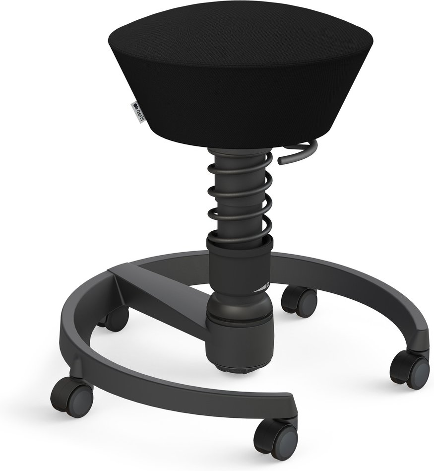 AERIS SWOPPER MIT ROLLEN - Swopper Low Wollmischung Schwarz Gestell Schwarz