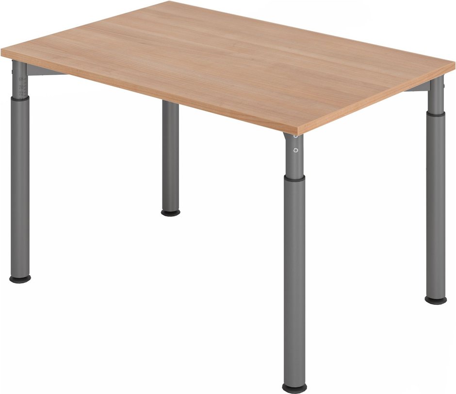 YAMA 12 G | Schreibtisch - 120 x 80 höhenverstellbar Nussbaum/Graphit