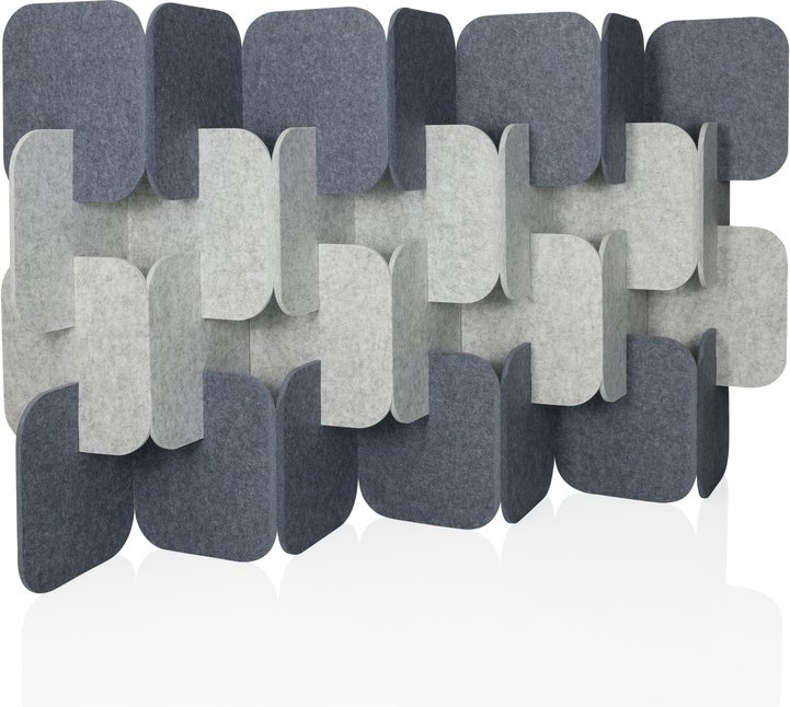 FLEXMIUT PLUG | 4-teiliges Set (H x B x T) 114 x 174 x 25 cm - Trennwand Grau