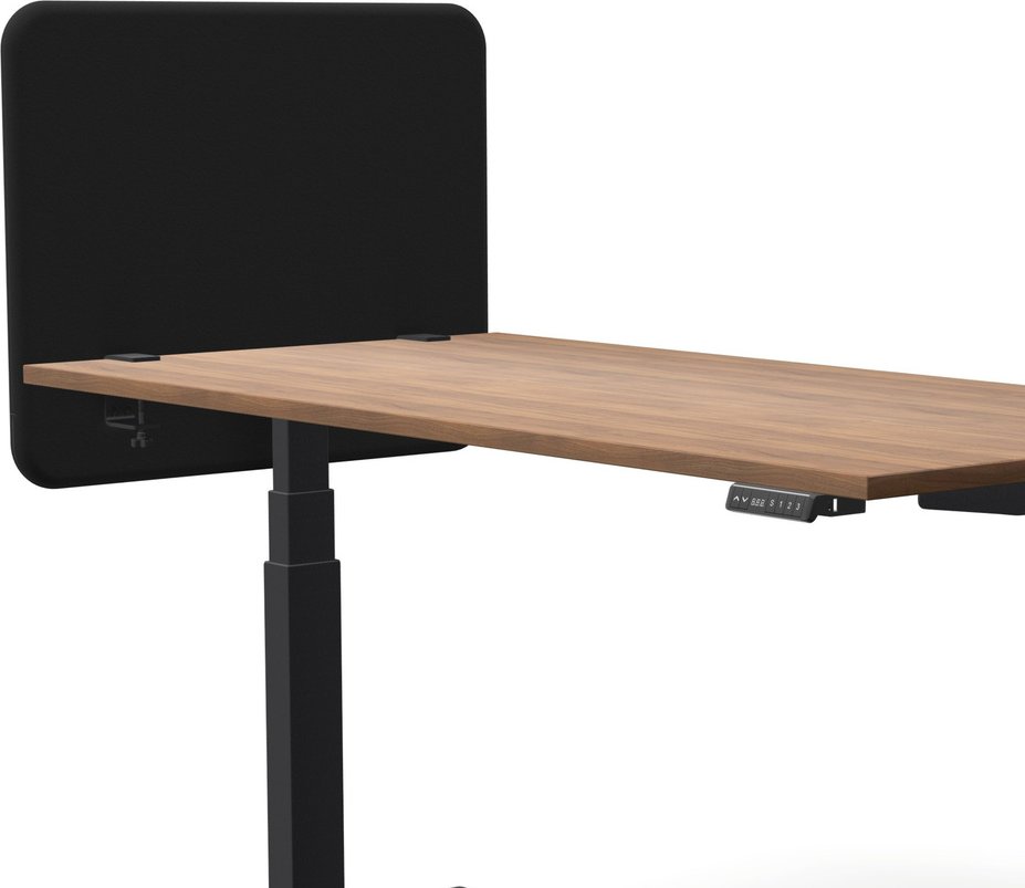 Tystiq | 80 cm | S | Klemme Schwarz - Tischtrennwand Graphit/Schwarz