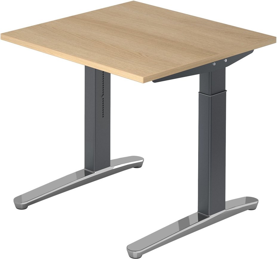 XTRA XB 8 GC | Schreibtisch - 80 x 80 Eiche höhenverstellbar