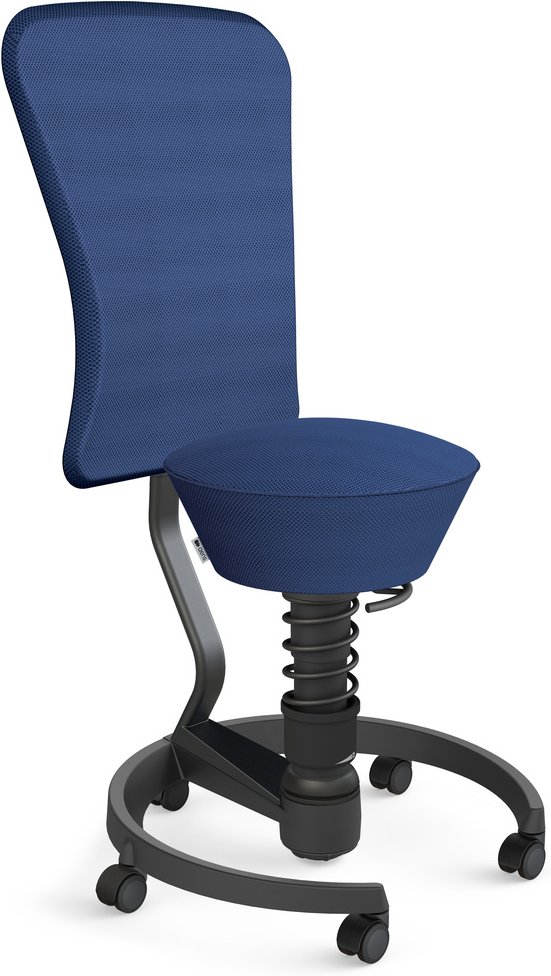 AERIS SWOPPER AIR MIT ROLLEN UND LEHNE - Swopper Low Blau Gestell Schwarz Mesh-Gewebe AIR