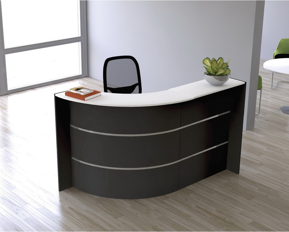 BILBAO I | Bogentheke - Empfangstheke Anthrazit/Weiß