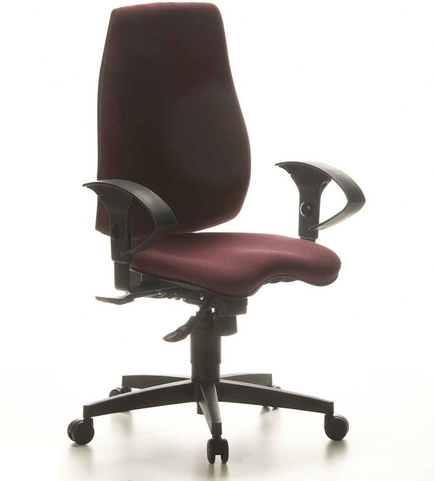 SYDNEY PRO - Profi Bürostuhl Dunkelrot Stoff