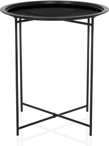 ALLRUND | Metall mit Lochmuster - Beistelltisch Schwarz