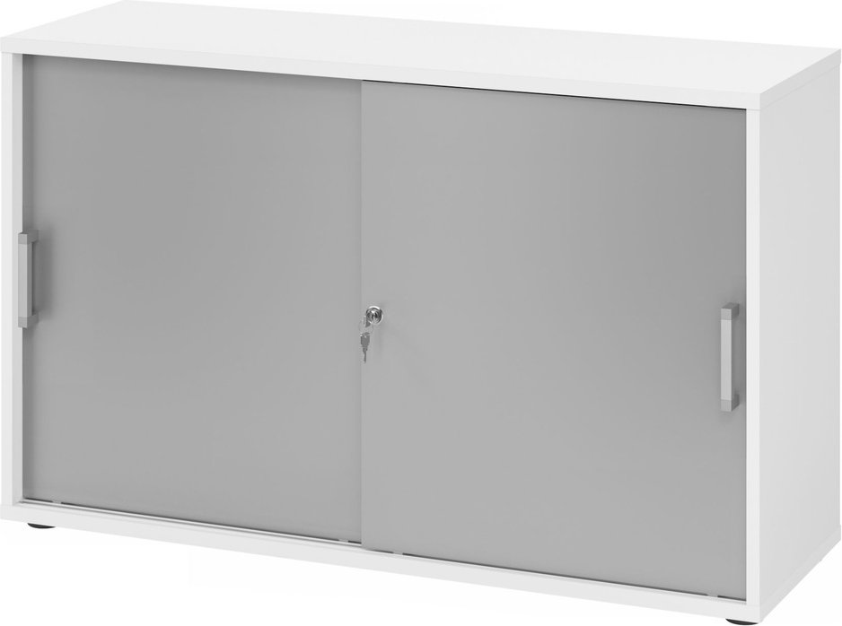 BETA 1752S | Schiebetürenschrank | 2 OH - Chromgriff Metall Weiß/Silber