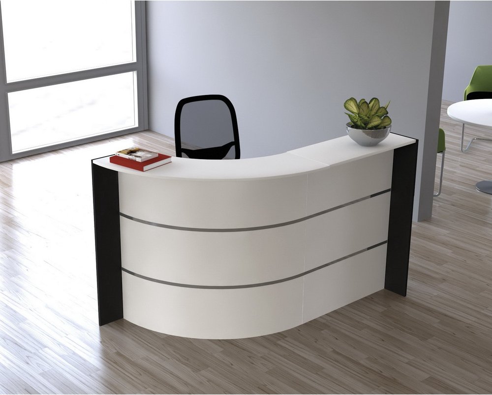 BILBAO I | Bogentheke - Empfangstheke Weiß/Anthrazit