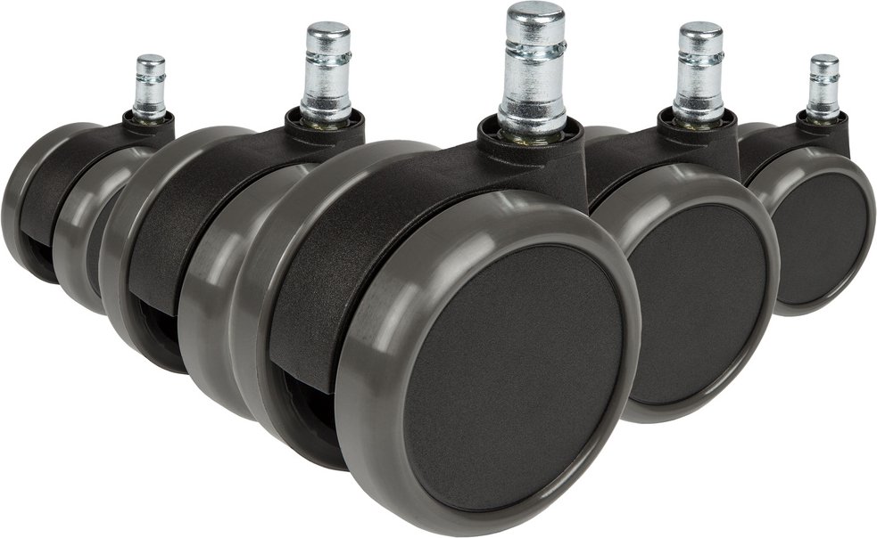 5x ROLO 11mm/65mm | Hartböden - Stuhlrollen Schwarz