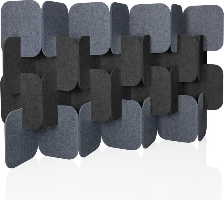 FLEXMIUT PLUG | 4-teiliges Set (H x B x T) 114 x 174 x 25 cm - Trennwand Dunkelgrau