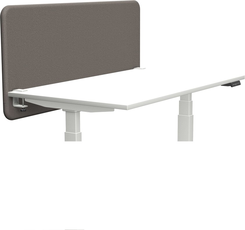 Tystiq | 140 cm | M | Klemme Weiß - Trennwand Granitgrau/Weiß