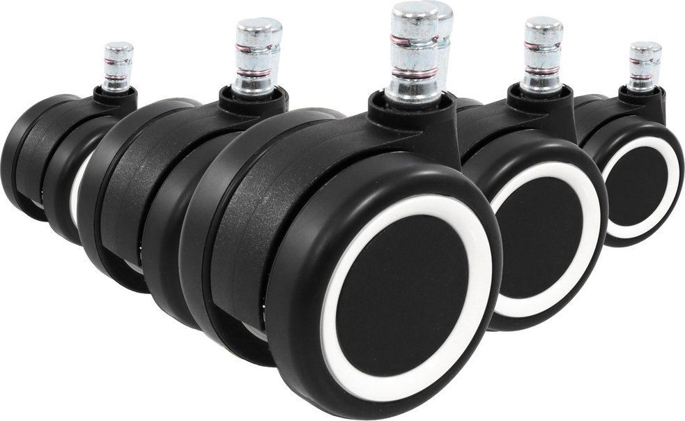 5x ROLO COLOR 60 11mm/60mm | Hartböden - Stuhlrollen Schwarz/Weiß