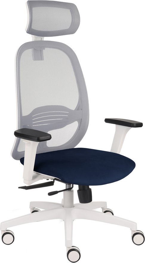 NODI WS HD | Netzstoff / Samt - Profi Bürostuhl Dunkelblau