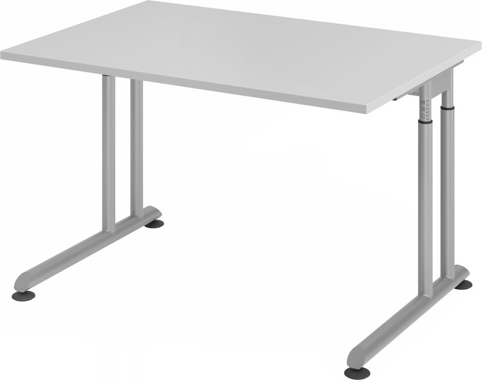 ZENO 12 S | Schreibtisch - 120 x 80 Grau/Silber höhenverstellbar