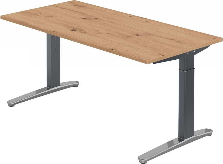 XTRA XB 16 GC | Schreibtisch - 160 x 80 höhenverstellbar Asteiche