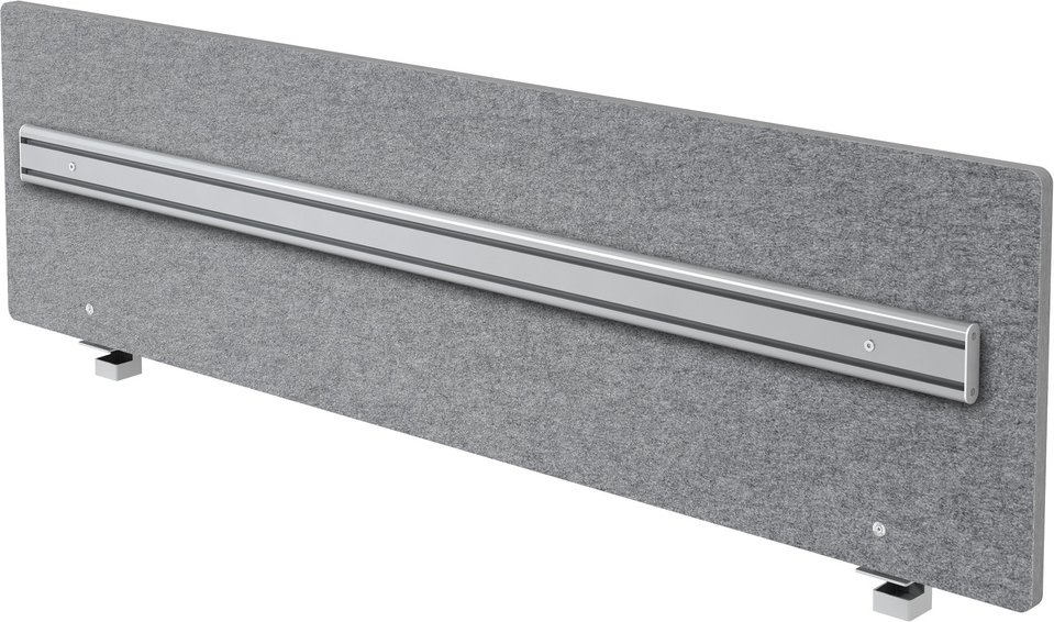 ARO 18 | Akustik-Trennwand + Orga-Schiene - Zubehör 180 cm Grau meliert