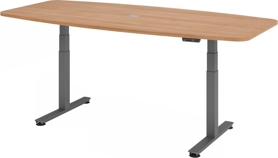 XDSM 22 G | Schreibtisch - Nussbaum 220 x 103 elektrisch höhenverstellbar