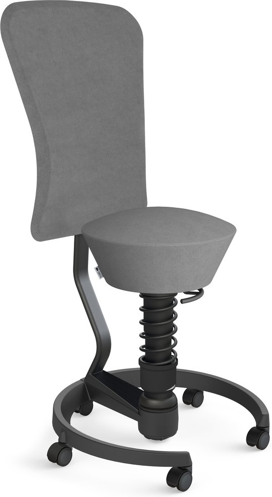 AERIS SWOPPER MIT ROLLEN UND LEHNE - Swopper Standard Wollmischung Grau Gestell Schwarz