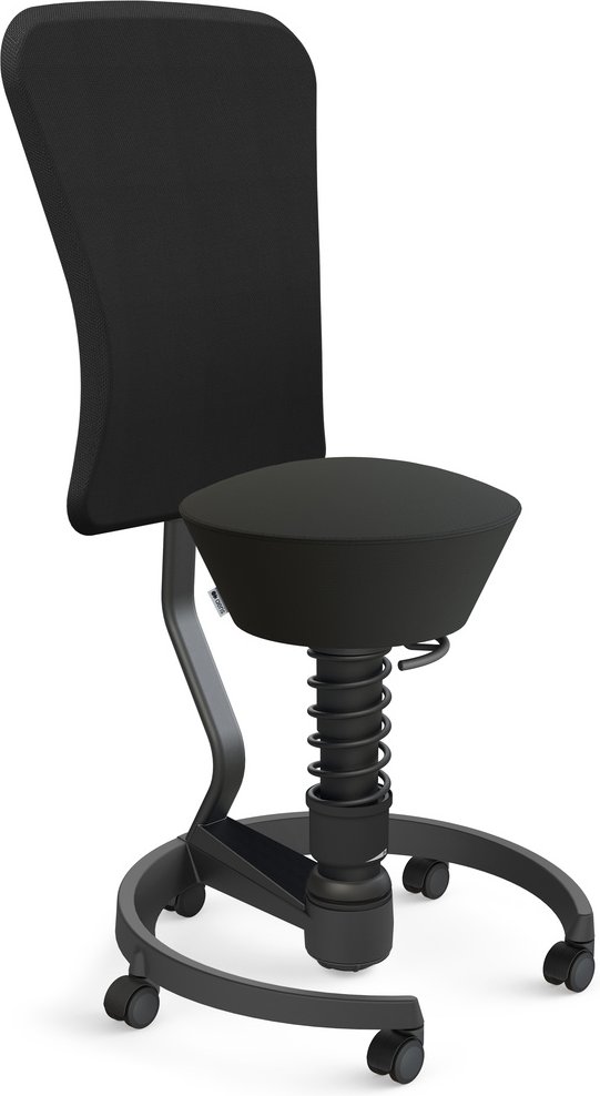 AERIS SWOPPER MIT ROLLEN UND LEHNE - Swopper Standard Kunstleder Schwarz Schwarz