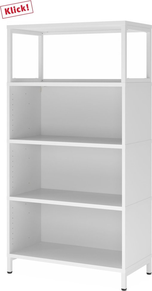 FlexWall | 4 OH | 3 x Korpus + Rahmen | mit Sockelgestell - Weiß