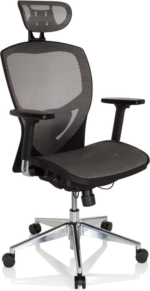 VENUS ONE - High End Bürostuhl Silbergrau/Schwarz