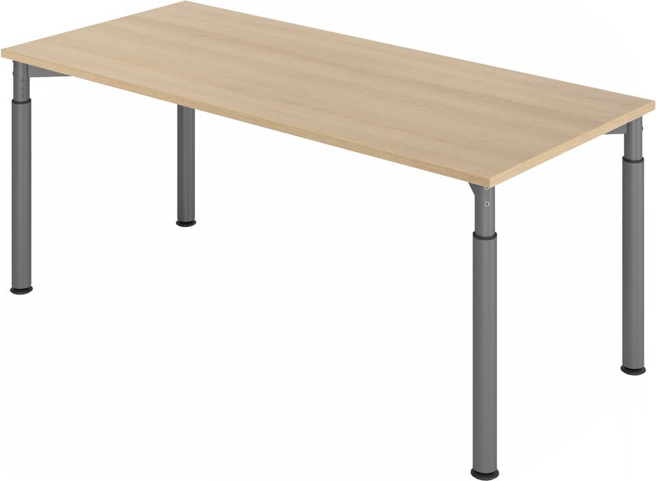 YAMA 19 G | Schreibtisch - 180 x 80 höhenverstellbar Eiche/Graphit