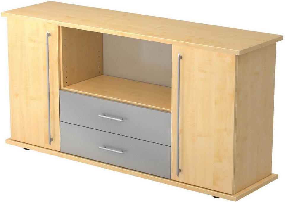 KAPA SB | Sideboard | mit Türen + Schüben - Ahorn Relinggriff Kunststoff