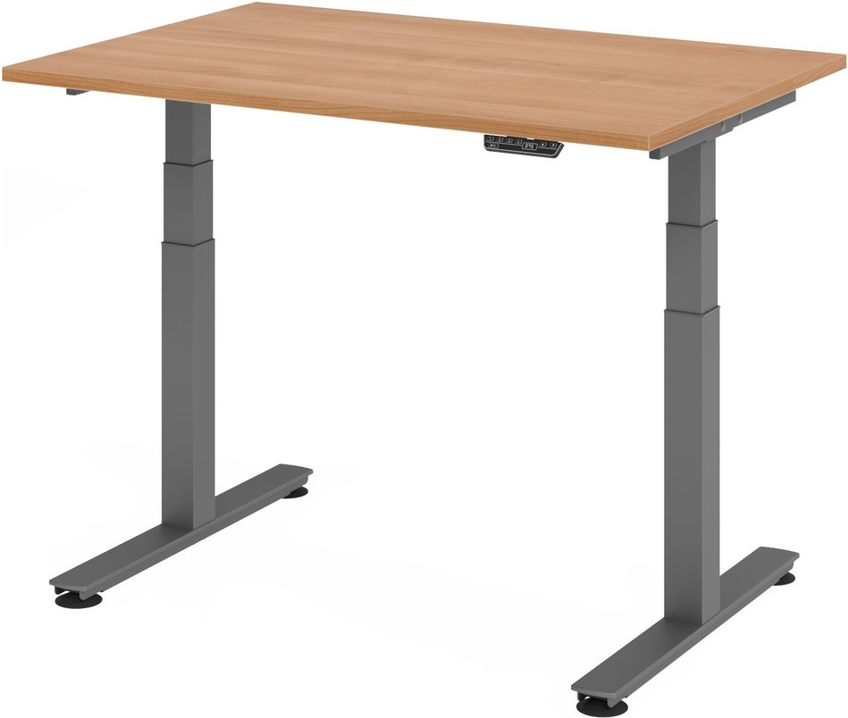 XDSM 12 G | Schreibtisch - 120 x 80 Nussbaum elektrisch höhenverstellbar