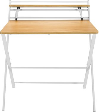 EASY CLAP | 92x84 - Klappschreibtisch Eiche hell/Weiß