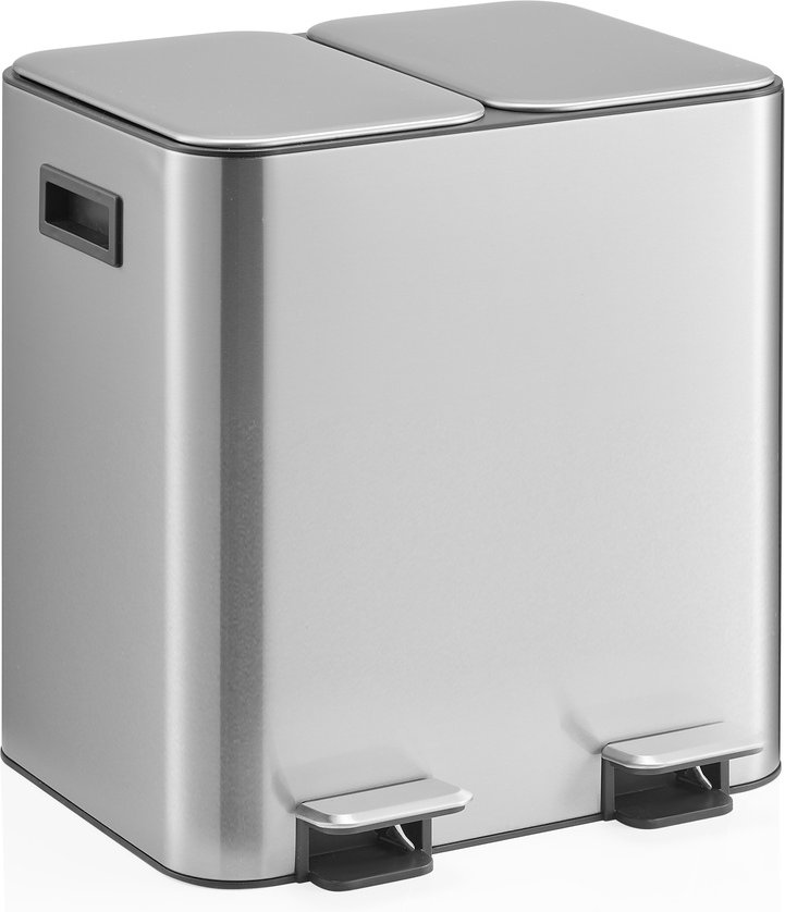 Clean 10 | 2 x 15L - Mülleimer Silber