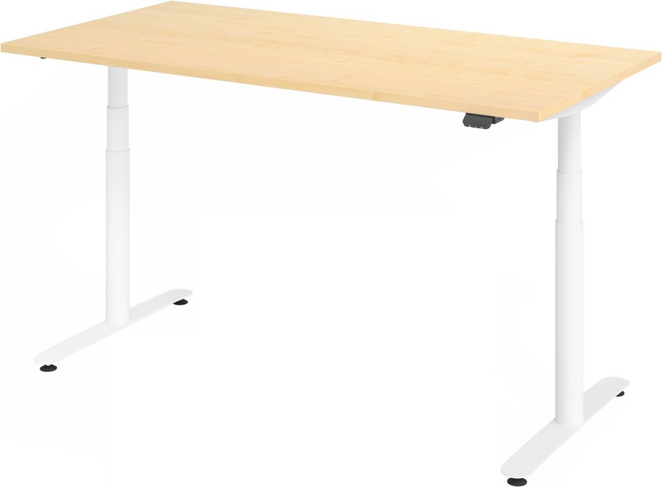 XDLR 16 W | 160x80 | Schreibtisch elektrisch höhenverstellbar - Ahorn 160 x 80 elektrisch höhenverstellbar
