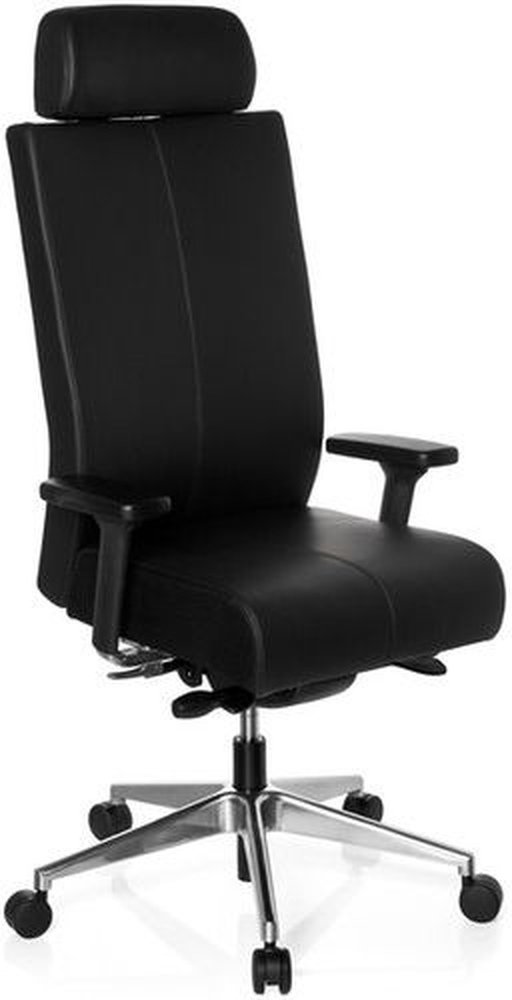 PRO-TEC XXL | Leder - Profi Bürostuhl Schwarz