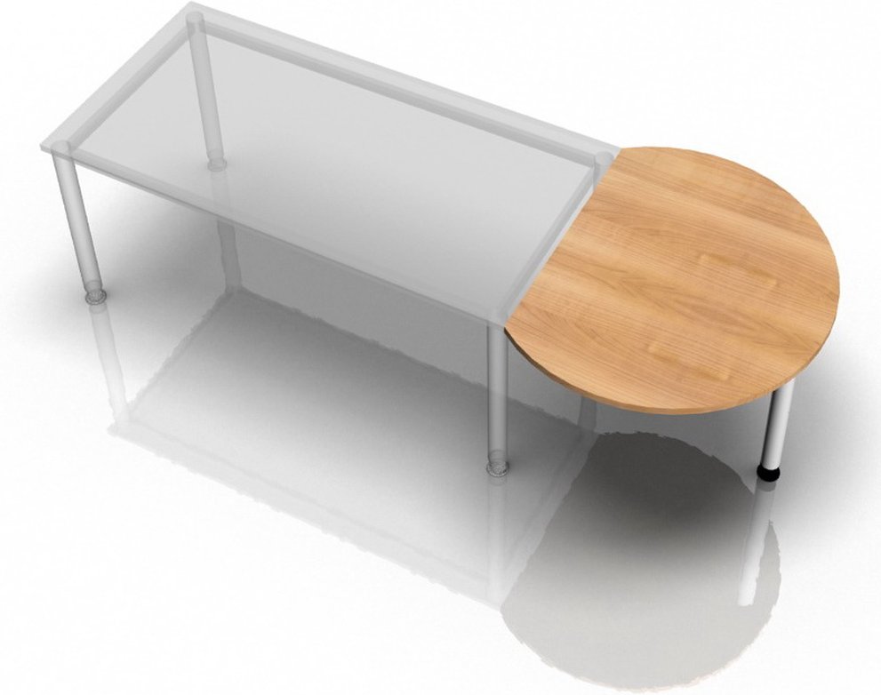 LA80 W - Ansatztisch 80x100 Nussbaum