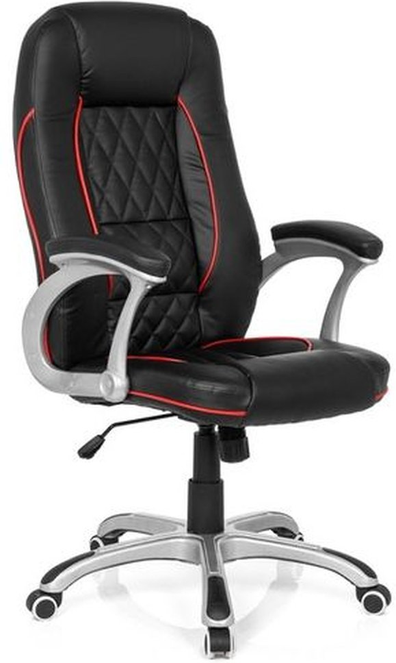 RELAX AB100 - Gamingstuhl Buerostuhl24 Kunstleder Schwarz/Rot