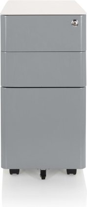 COLOR I | Metall - Rollcontainer Weiß / Grau