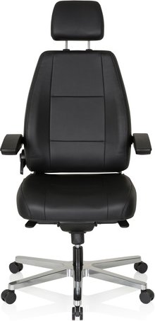 24 HOURS | Leder - XXL Drehstuhl Schwarz