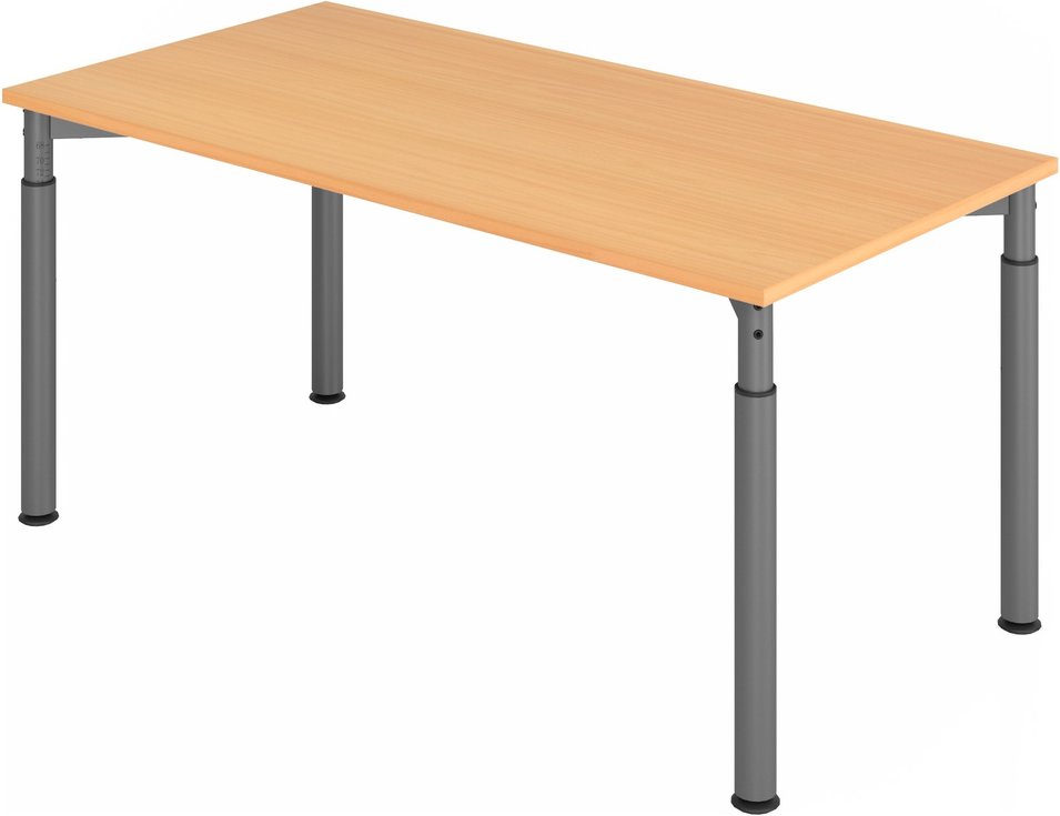 YAMA 16 G | Schreibtisch - 160 x 80 höhenverstellbar Buche/Graphit