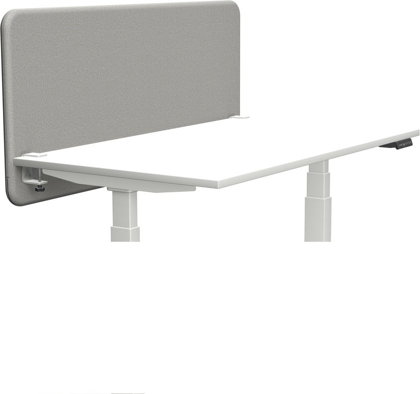 Tystiq | 140 cm | M | Klemme Weiß - Trennwand Hellgrau/Weiß