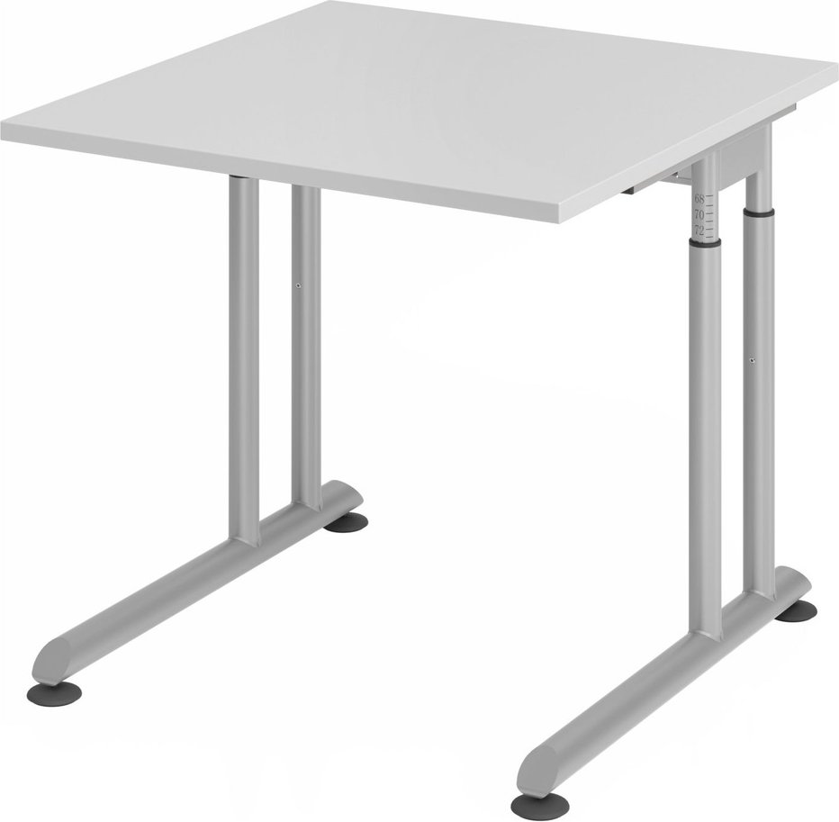 ZENO 8 S | Schreibtisch - 80 x 80 Grau/Silber höhenverstellbar