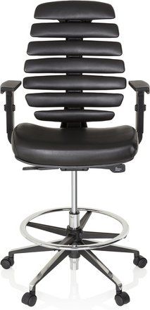 ERGO LINE II WORK | Leder - Counterstuhl Schwarz