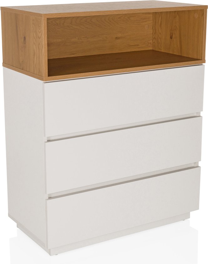MELMO K - Kommode Weiß/Eiche